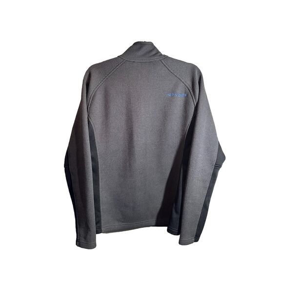 Spyder 1/4 Zip Pullover Fleece Lined Mens Size Medium Gray W/ Blue Zipper/Logo - Picture 2 of 6